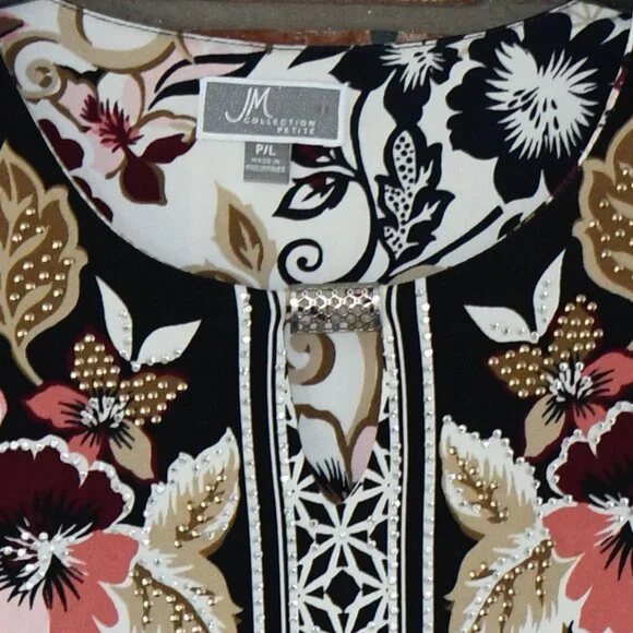 JM Collection Multicolored Top - Picture 3 of 3